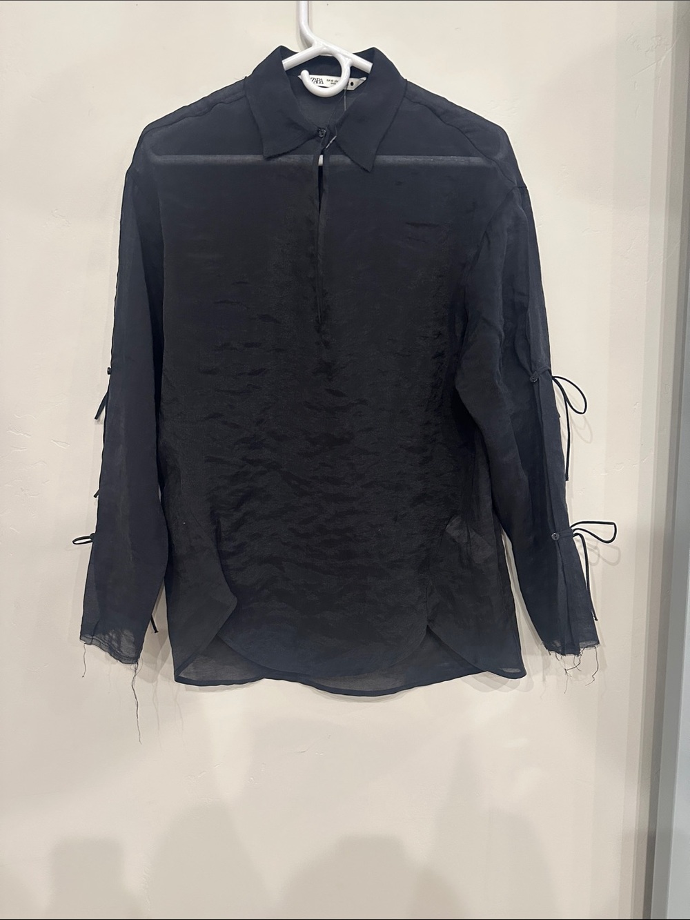 NWOT Zara semi-sheer tunic blouse size XS